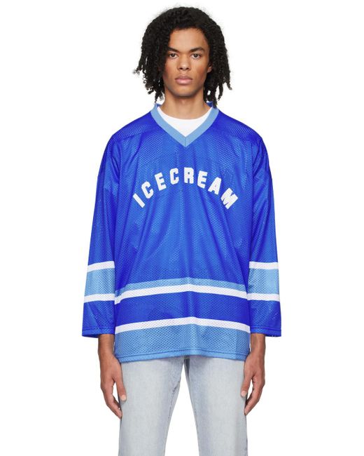 メンズ ICECREAM ブルー Hockey Tシャツ Blue