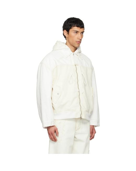 Song For The Mute White Off- Tkl Edition Faded Denim Jacket for men