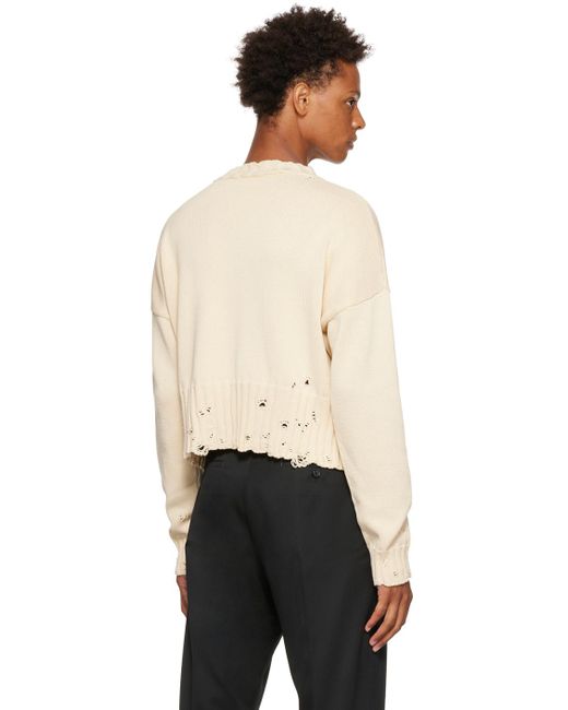 Marni Black Beige Cropped Sweater for men