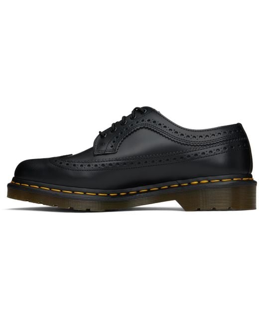 Dr. Martens Black 3989 Stitch Smooth Leather Brogues for men