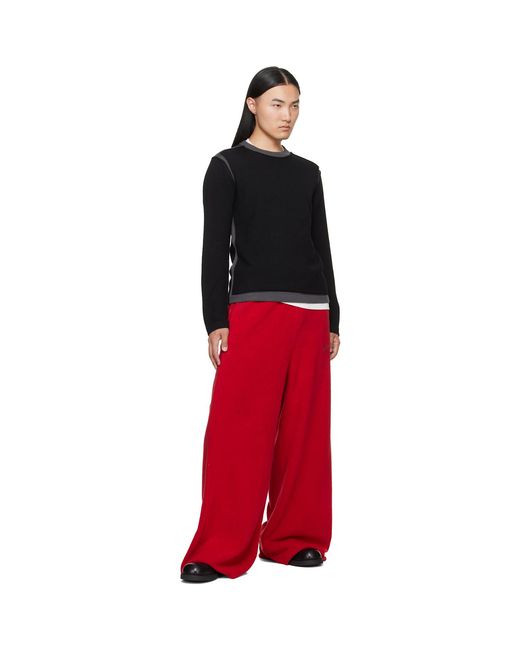 MM6 by Maison Margiela Black Crew Neck Sweater for men