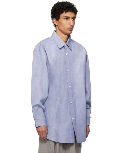 Chemise bleue à deux plis Hed Mayner pour homme en coloris Blue