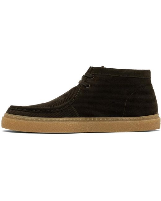 Fred Perry Black Brown Dawson Mid Sneakers for men