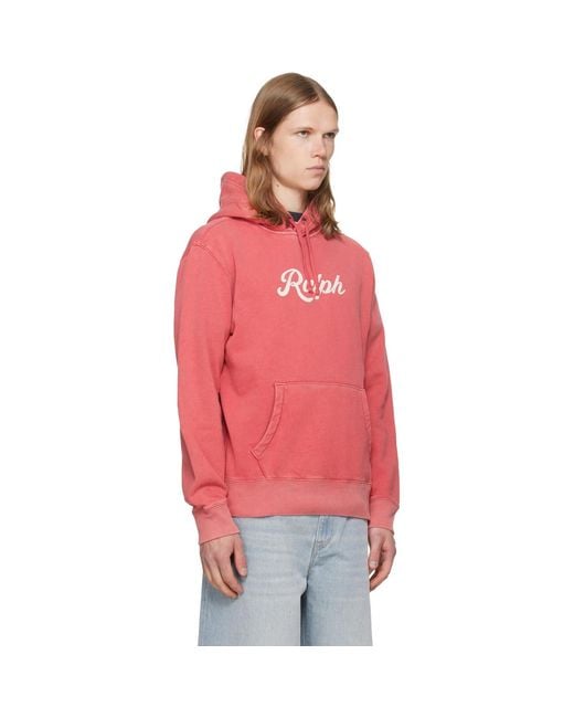 Polo Ralph Lauren Red Printed Logo Hoodie for men