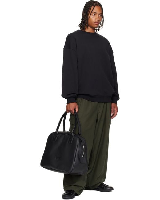 Y-3 Leather Airliner Bag in Black for Men | Lyst
