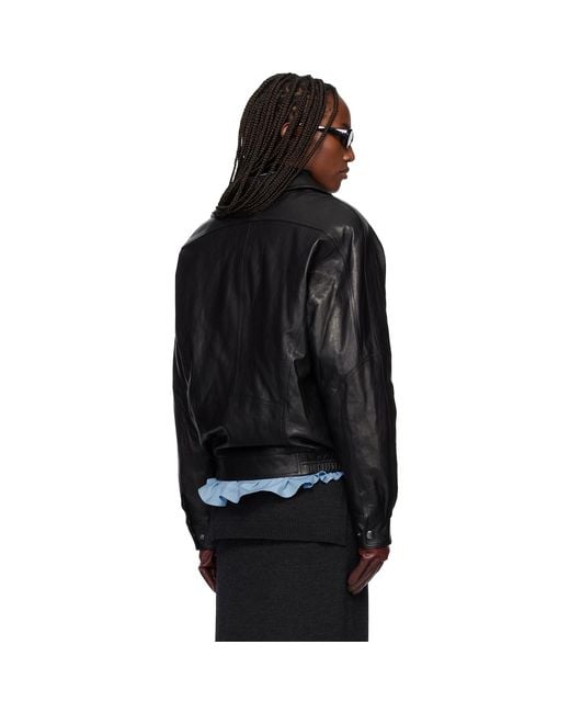 TONYWACK Black Vegetable Tanned Lamb Leather Zip Jacket