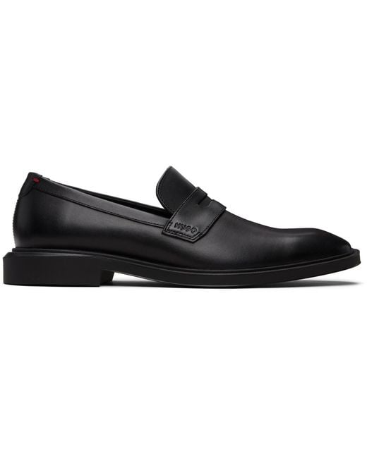 HUGO Black Penny Trim Loafers for men