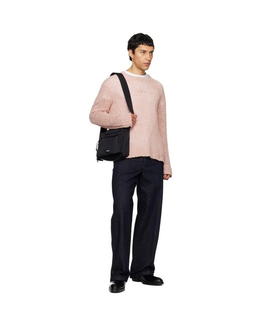 Jil Sander Pink Linen Sweater for men