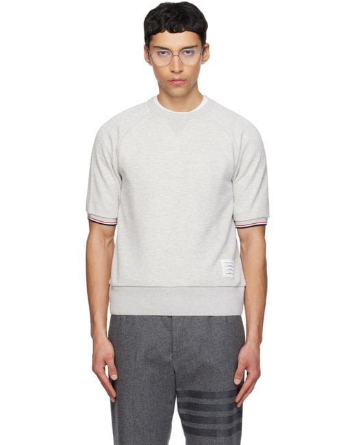 Thom Browne メンズ グレー 半袖 ラグランTシャツ
