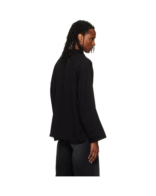 ALAINPAUL Black Long Sleeve Polo for men