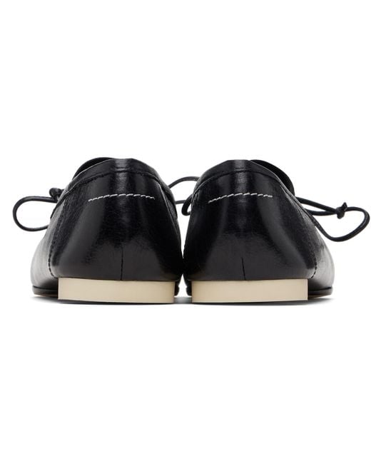 MM6 by Maison Margiela Black Numeric Square-Toe Ballerina Flats