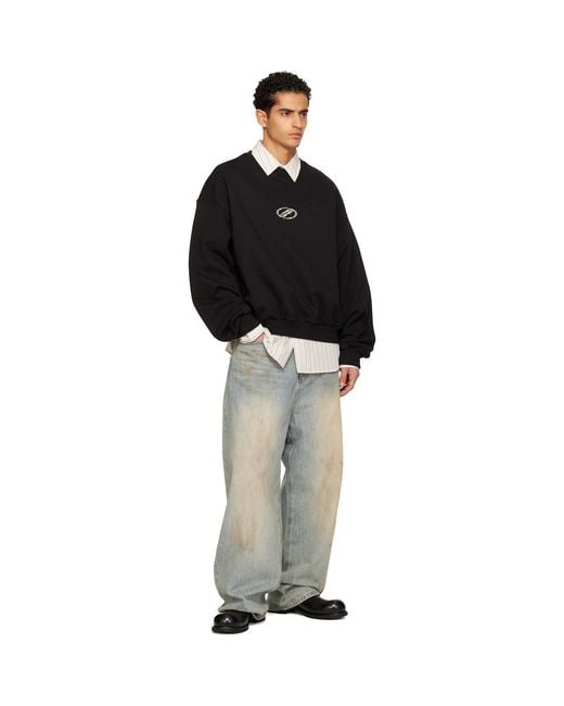 we11done Black Se11Done Sweatshirt for men
