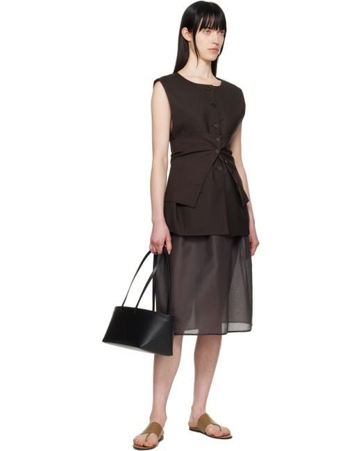 Amomento Square Leather Bag in Black | Lyst