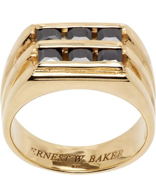 Ernest W. Baker Metallic Six Stone Ring for men
