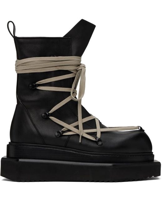 Rick Owens Pentalaced Turbo Cyclops Boot in Black for Men | Lyst