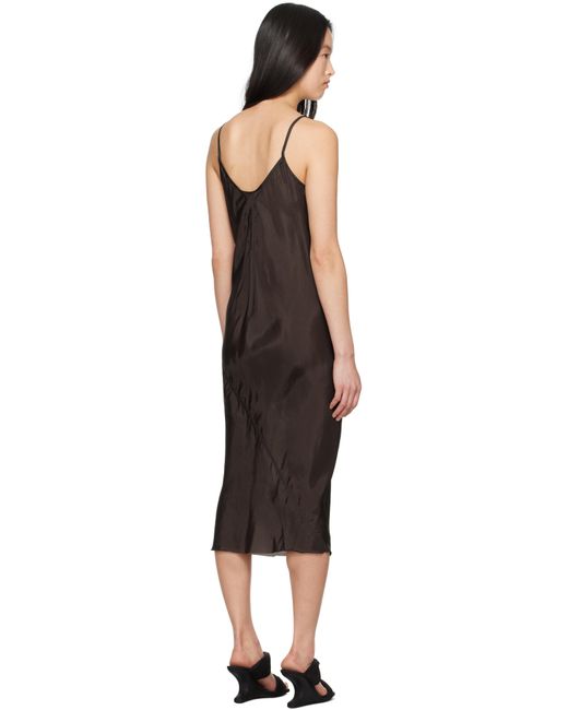 Rick Owens ブラウン Hollywood スリップ ミディアムワンピース Black
