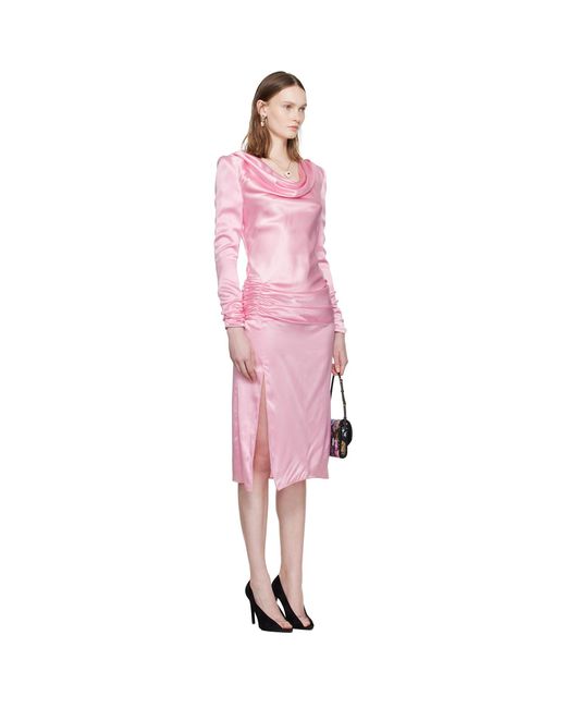 Valentino Pink Crepe Satin Midi Dress