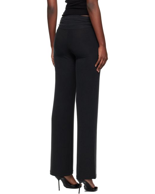 Pantalon Noir À Effet Ruché À La Taille Repliée AYA MUSE en coloris Black