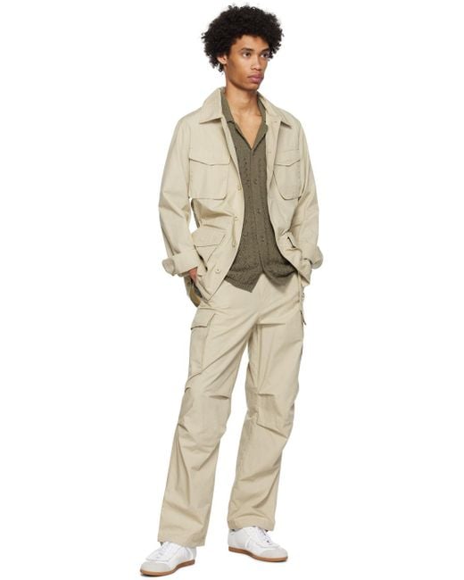 Samsoe Samsoe Gray Ross Cargo Pants in Natural for Men Lyst