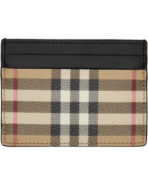 Burberry Black Check Card Holder for men