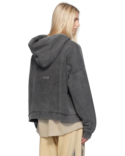 Pull À Capuche Teint En Plongée Noir Acne en coloris Black