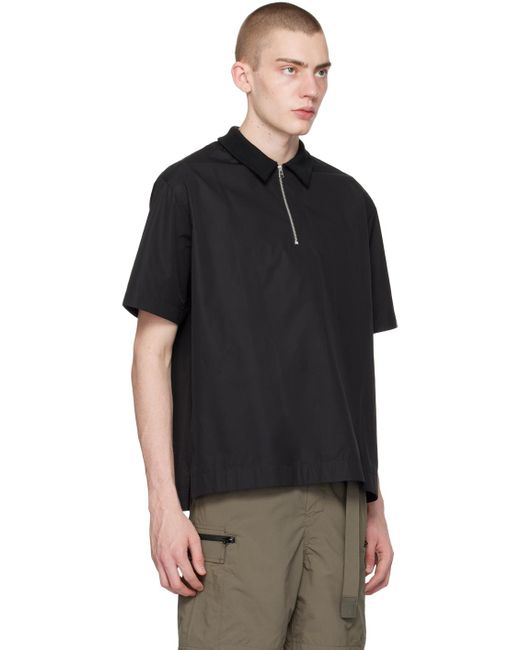 Chemise noire à demi-glissière Sacai pour homme en coloris Black