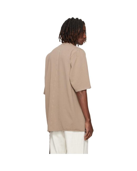 Rick Owens Multicolor Taupe Temple Jumbo S/S T-Shirt for men
