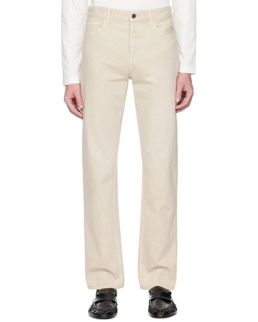 The Row Beige Carlisle Jeans in White for Men | Lyst