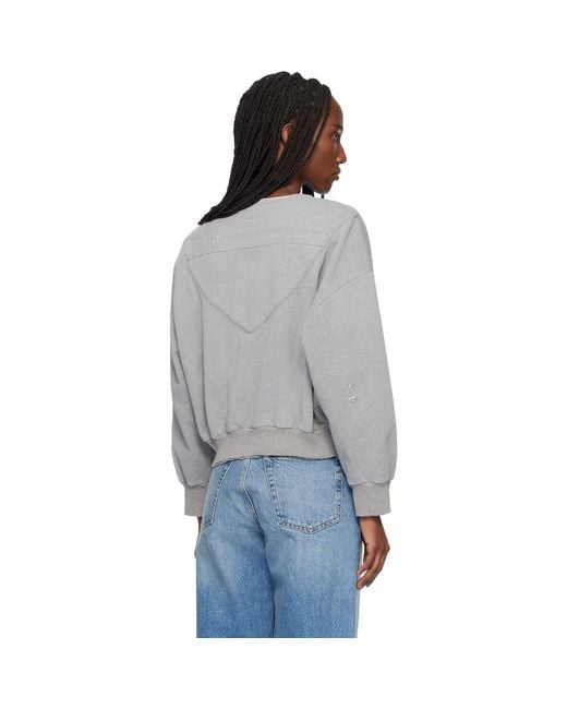 MM6 by Maison Margiela Black Unbrushed Cotton Sweatshirt