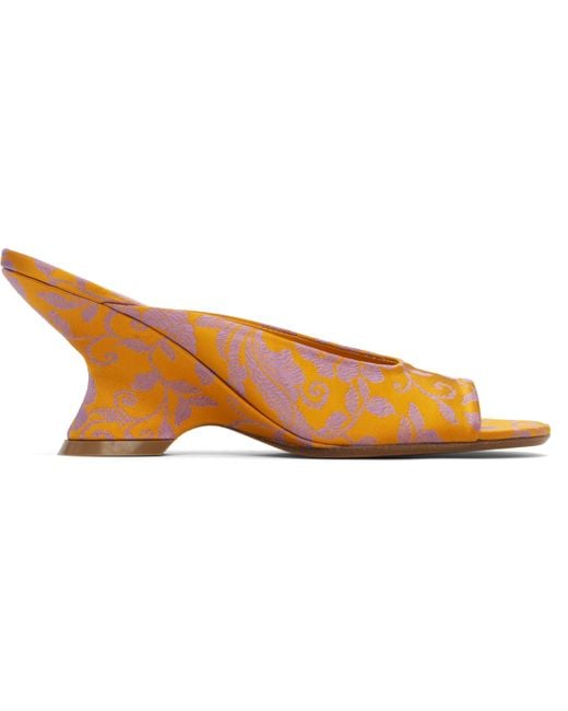 Dries Van Noten Black Open-Toe Jacquard Mules