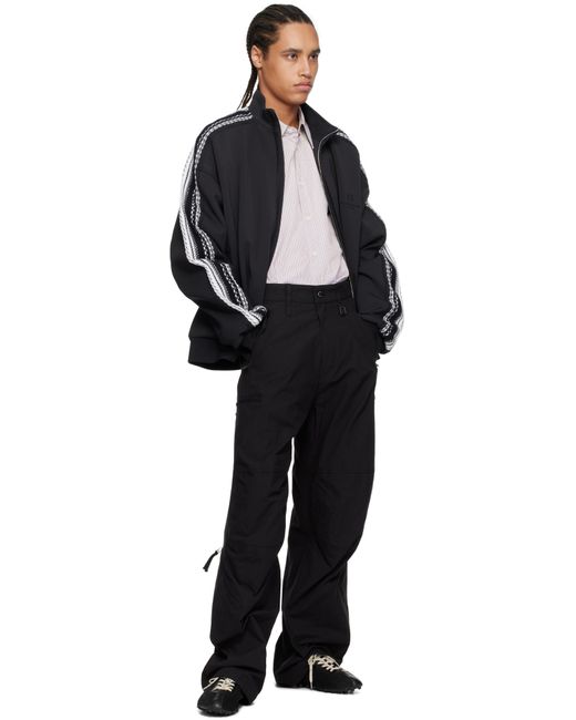 Wooyoungmi Black Cotton Parachute Trousers for men