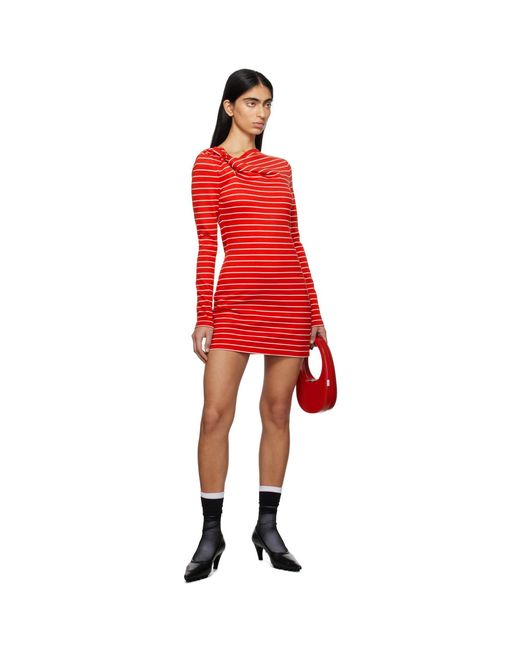 MSGM Red Striped Minidress