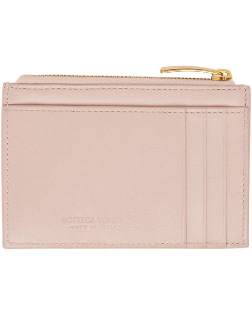 Bottega Veneta Black Pink Zipped Card Holder