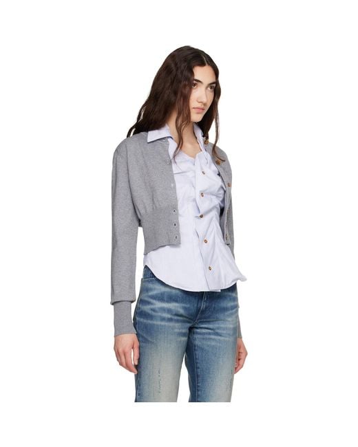 Vivienne Westwood Gray Bea Cropped Cardigan