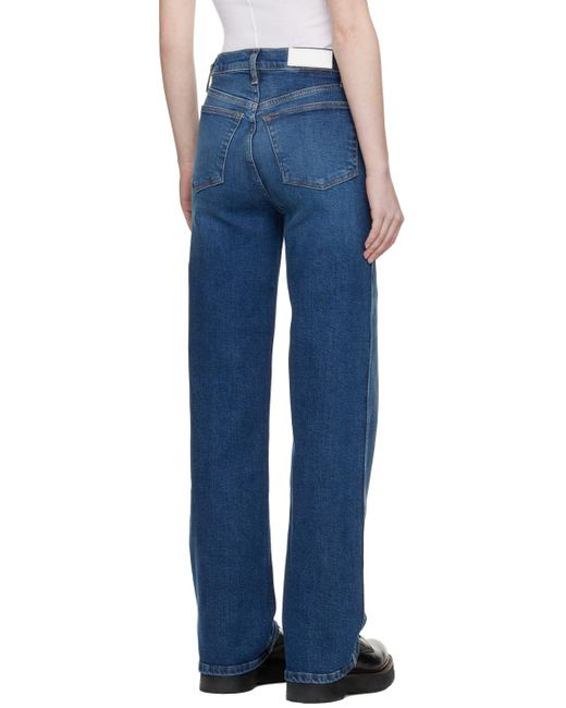Re/done Blue 90s High Rise Loose Jeans
