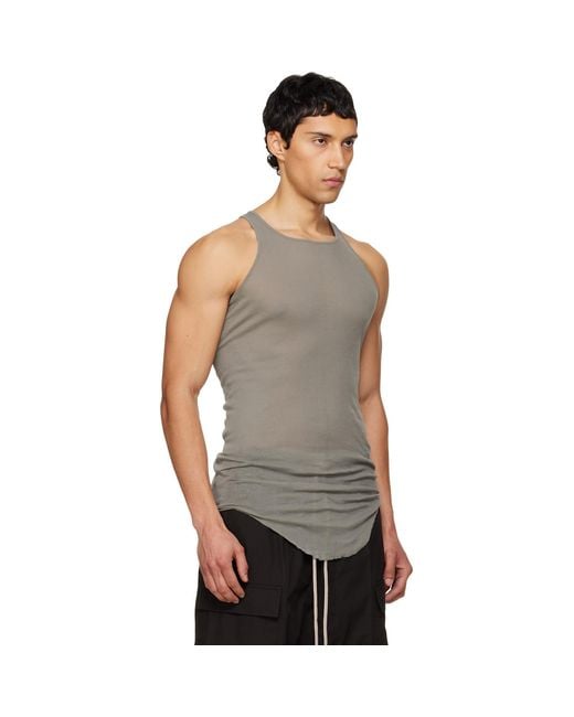 Rick Owens Black Temple Basic Rib Tank Top for men