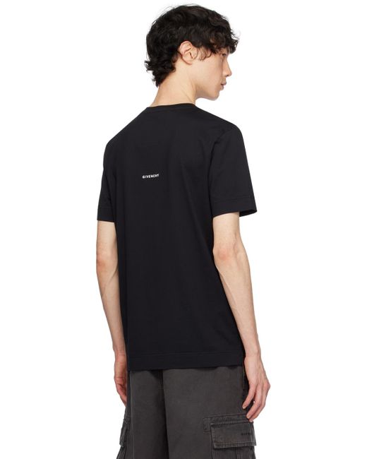 メンズ Givenchy ロゴ刺繍 Tシャツ Black