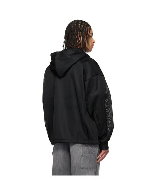 Wooyoungmi Black Mesh Hoodie for men