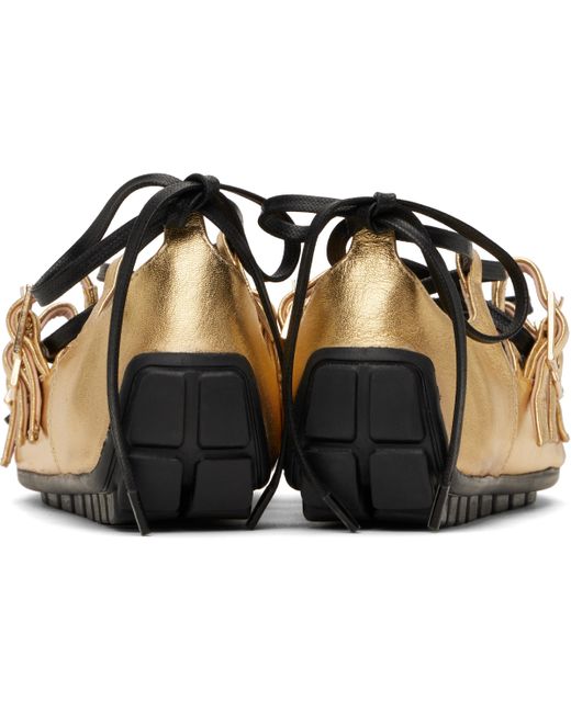 Simone Rocha Black Ghillie Grip Ballerina Flats