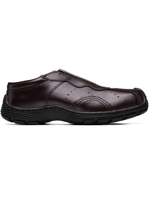 Dr. Martens Black Burgundy Aurix Satin Finish Leather Mule Loafers