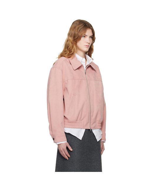 DUNST Orange Collared Faux-Suede Jacket