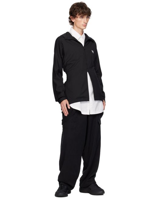 Y-3 Black Refined Wool Hood Jacket for men