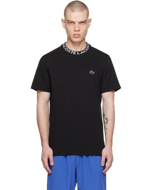 T-shirt léger noir Lacoste pour homme en coloris Black