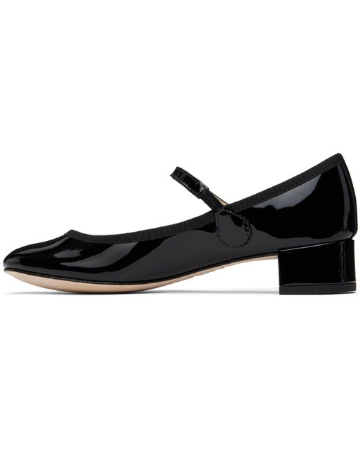 Repetto ブラック Rose メリージェーン ヒール Black