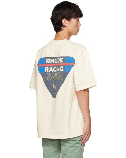 メンズ Rhude ホワイト Race Patch Tシャツ White