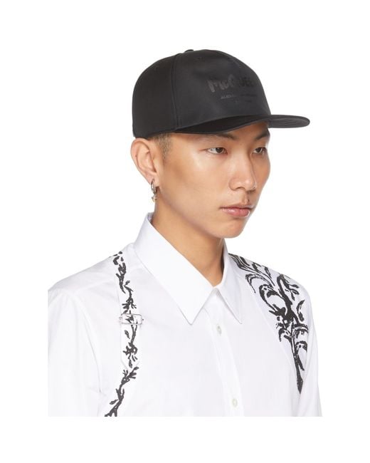 McQueen White Black Graffiti Cap for men
