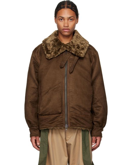 Engineered Garments Brown B3 Faux-Suede Bomber Jacket for men