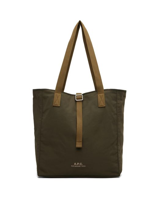 A.P.C. Green Khaki Archive Tote for men