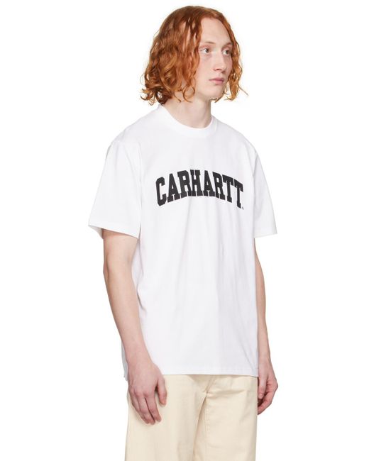 T-shirt de style collégial blanc à logo script Carhartt pour homme en coloris White