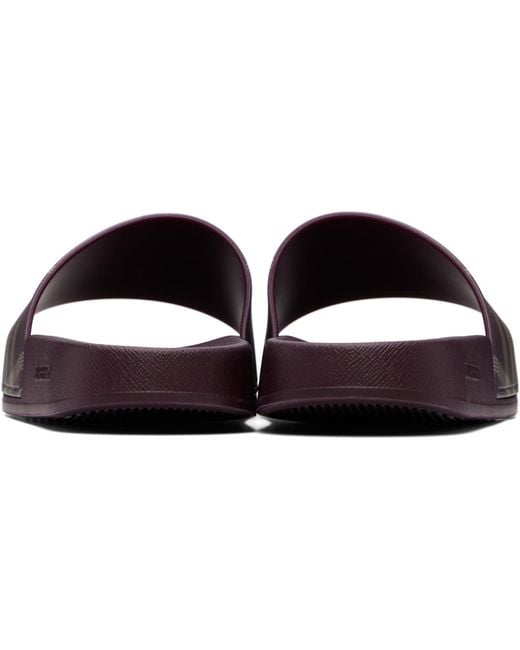 Burberry Brown Burgundy Check Slides